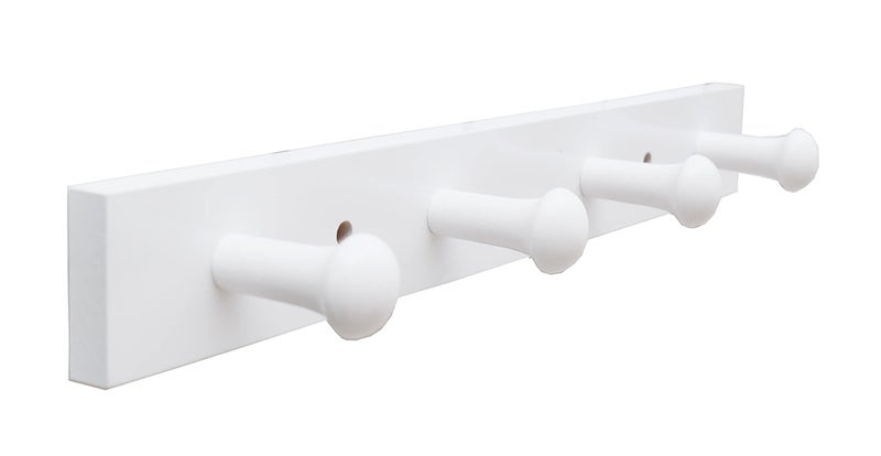 Tmflove Wall-Mounted Hook Coat and Hat Rack | Decorative Household Items | Entrance | Foyer | Hallway | Bathroom | Bedroom (4 Hooks, White) - Image 1